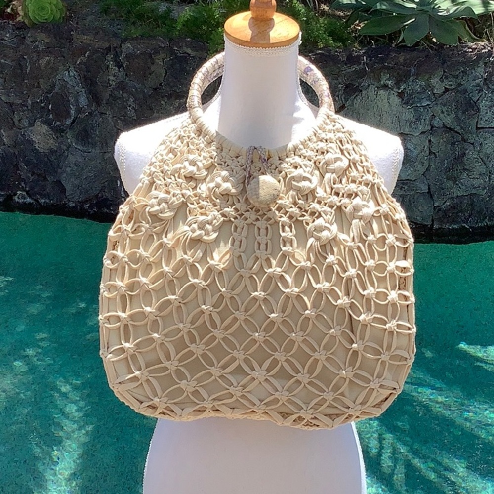Vintage Adrienne Vittadini macrame bag.